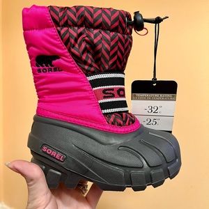 New with Tags Sorel Pink Insulated Waterproof Toddler Girls Snow Boots size 6